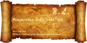 Mayerusz Lénárd névjegykártya